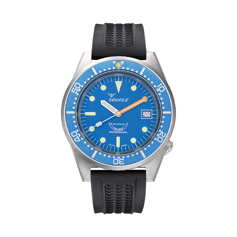 1521 Blue Blasted 42mm - Blue on Rubber Strap