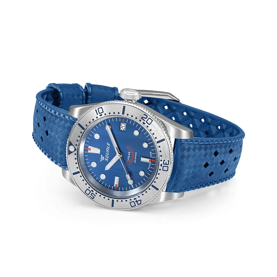 1545 Steel 40mm - Blue on Rubber Strap - Image 3