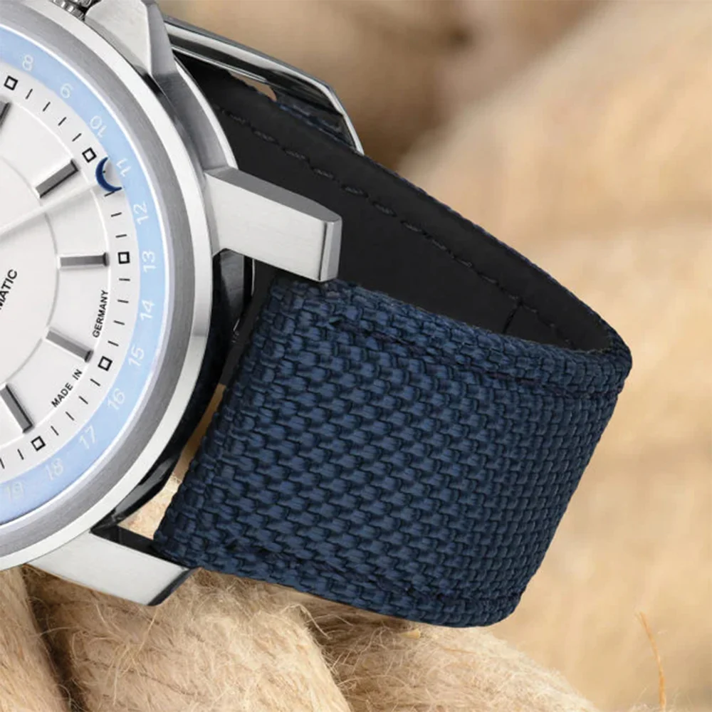 29er Big Pointer Date Automatic 42.4mm - White on Blue Canvas Strap - Image 4