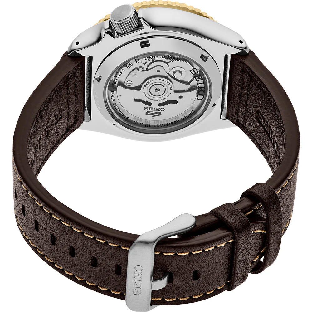 SSK036 5 Sports SKX GMT 42.5mm - Black on Leather Strap - Image 6