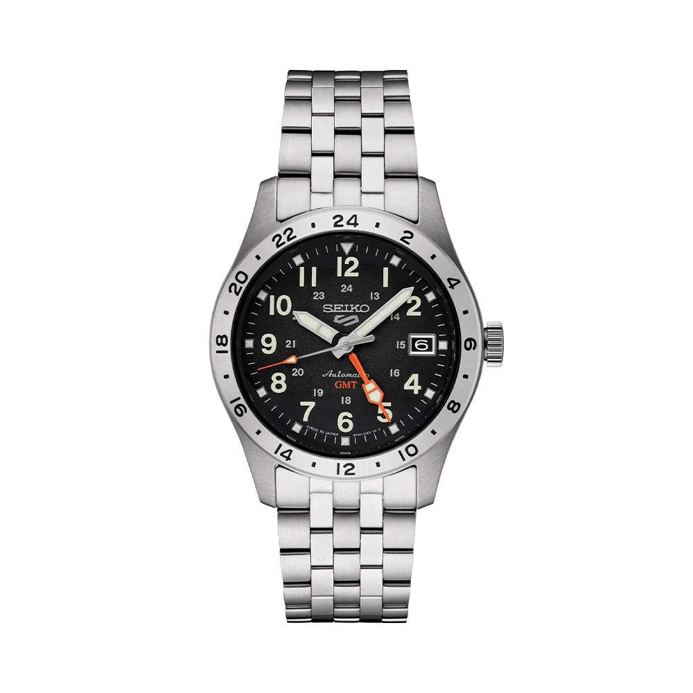 SSK023 5 Sports Field GMT 39.4mm - Black on Bracelet