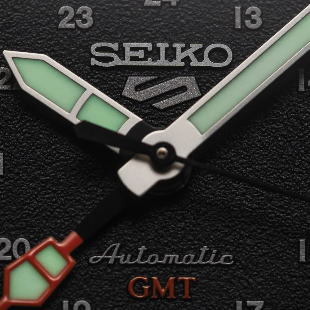 SSK025 5 Sports Field GMT 39.4mm - Black on Leather Strap - Image 6