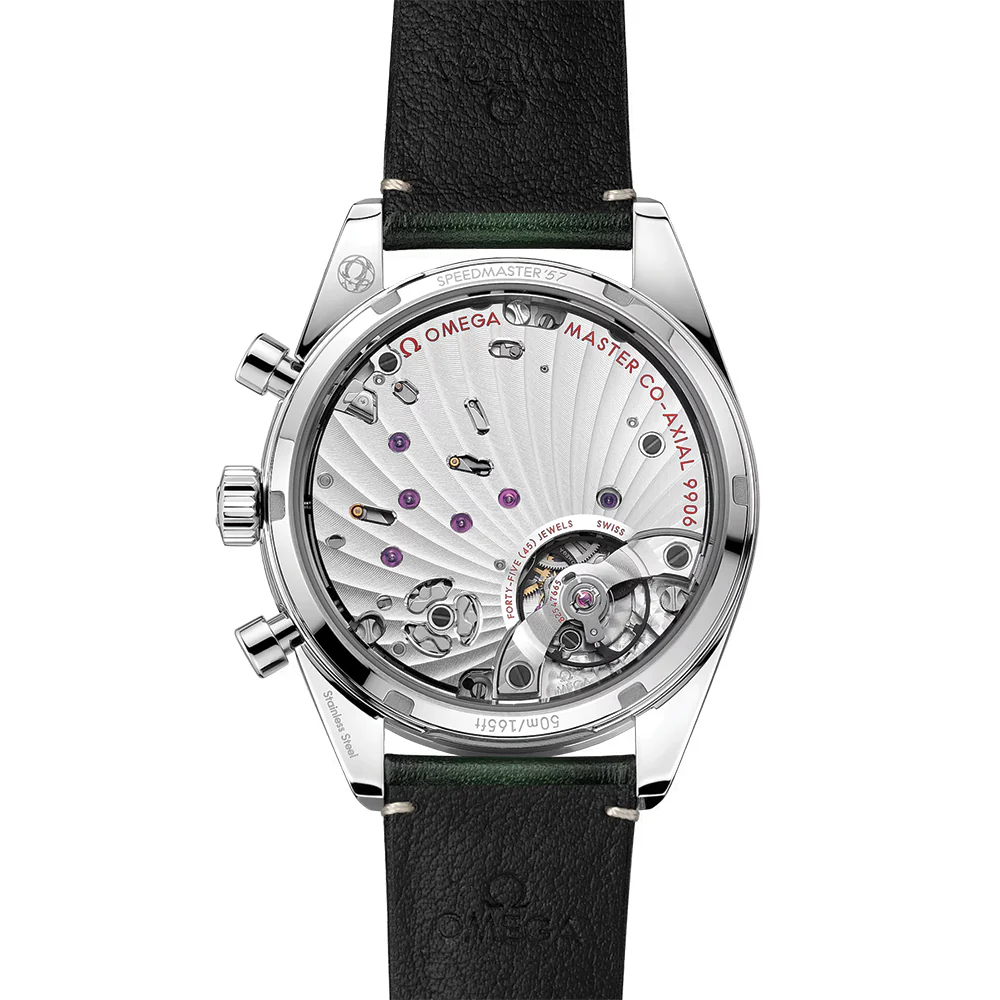 Speedmaster '57 40.5mm - Green on Leather Strap - Image 2