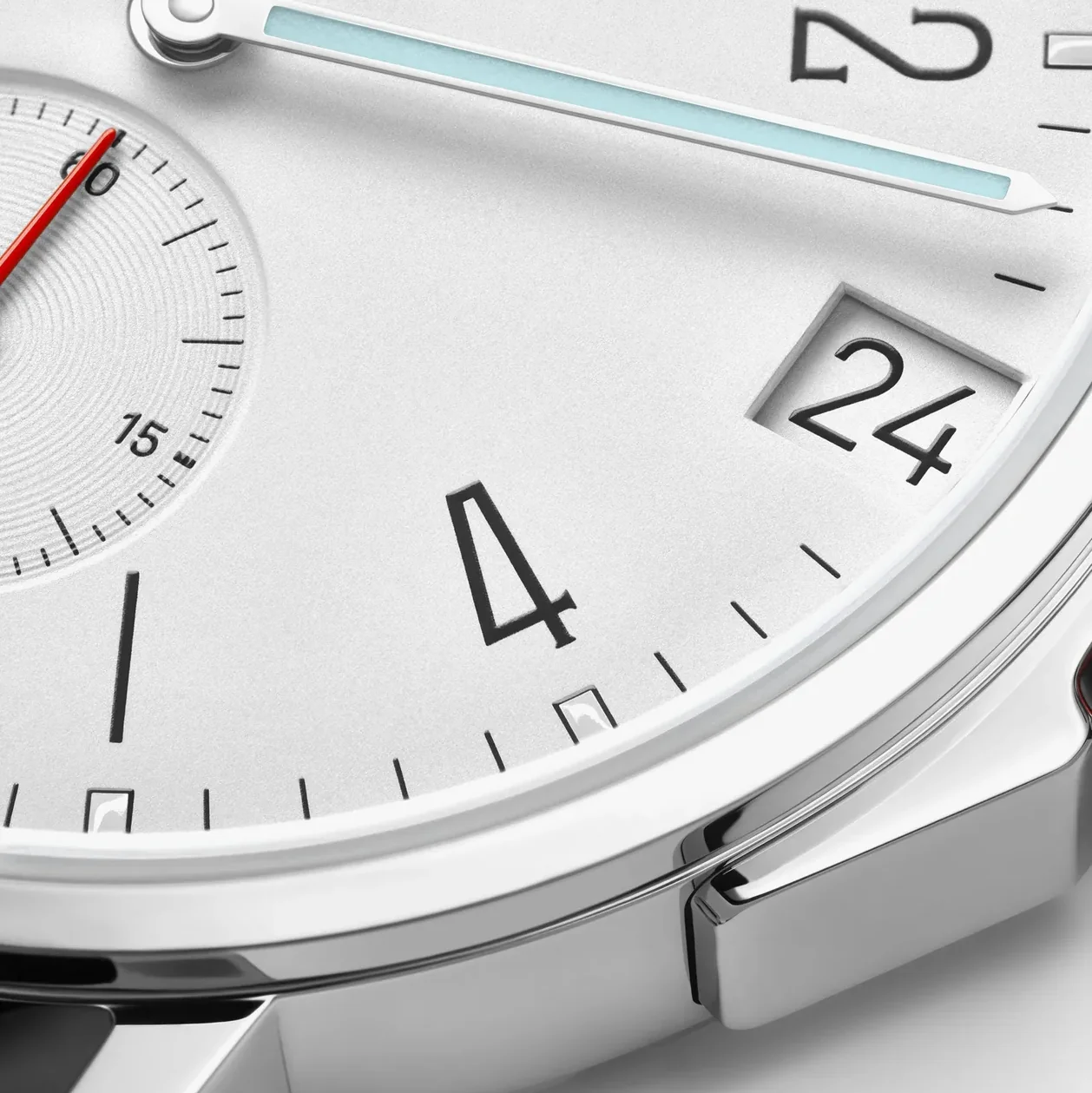 Ahoi Neomatik Sapphire Back 38mm - White Silver-Plated on Fabric Strap - Image 4