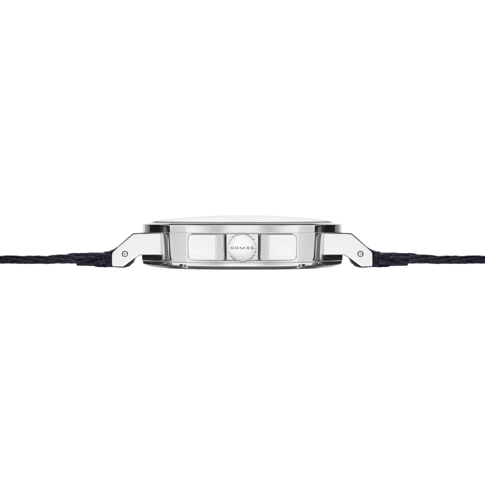 Ahoi Neomatik Sapphire Back 38mm - White Silver-Plated on Fabric Strap - Image 8