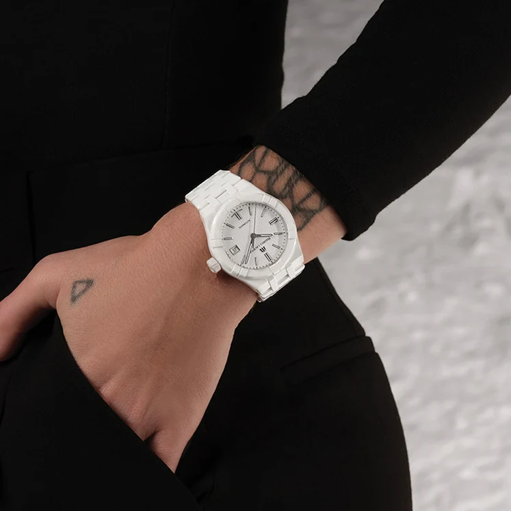Aikon Automatic Ceramic 39mm - White on Bracelet - Image 3