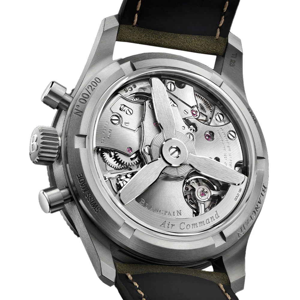 Air Command Limited Edition Flyback Chronograph Titanium 42.5mm - Green on Leather Strap - Image 3