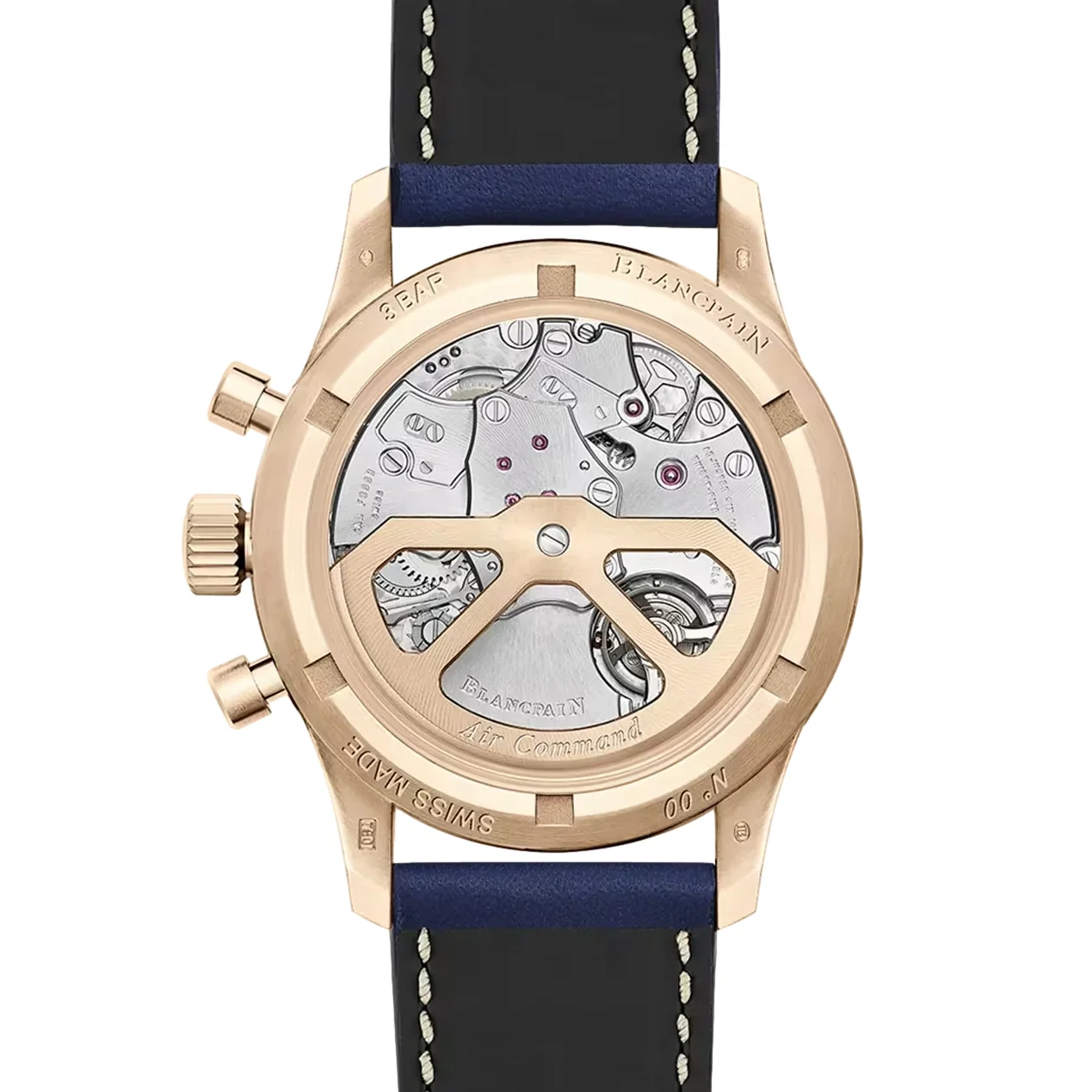 Air Command Red Gold 42.5mm - Sunburst Blue on Leather Strap - Image 3