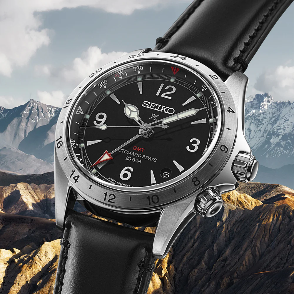 SPB379 Prospex Alpinist GMT 39.5mm - Black on Leather Strap - Image 3