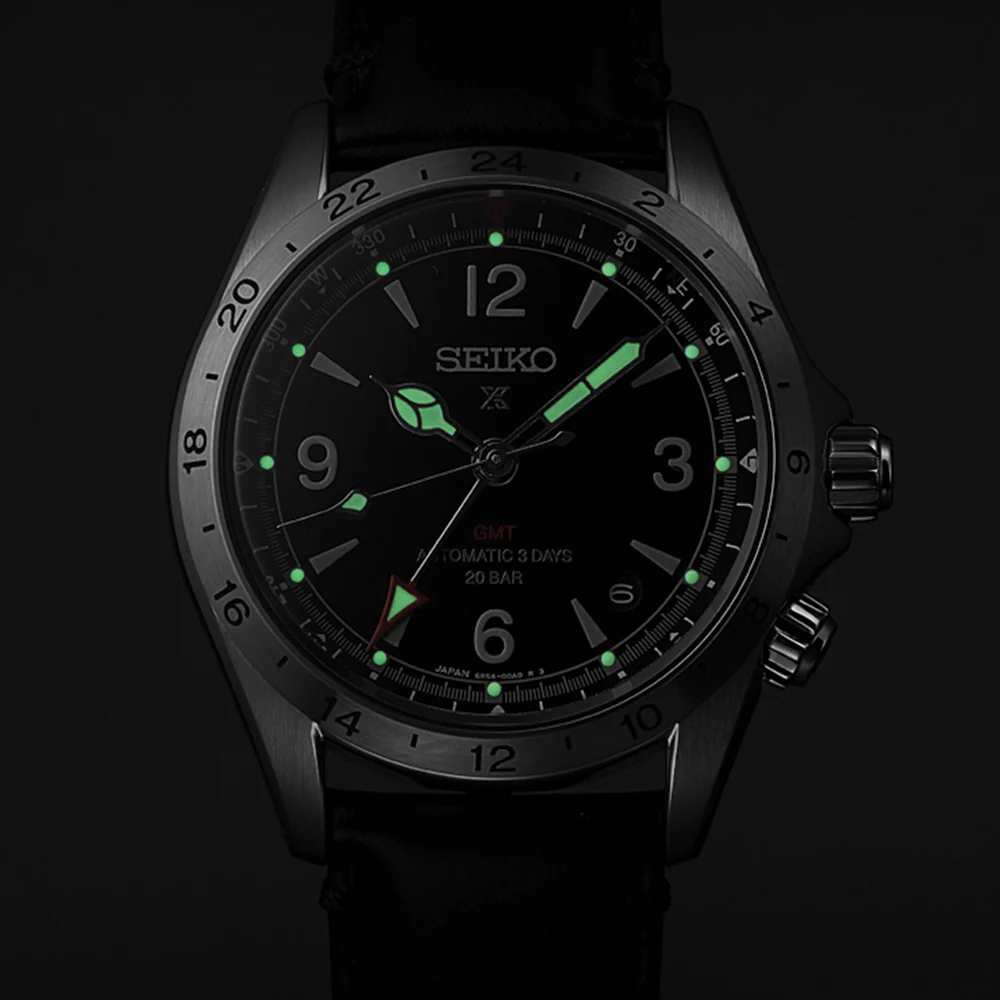 SPB379 Prospex Alpinist GMT 39.5mm - Black on Leather Strap - Image 4