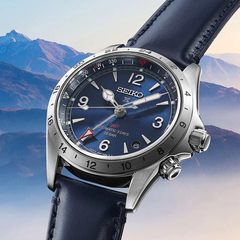 SPB377 Prospex Alpinist GMT 39.5mm - Blue on Leather Strap - Image 3