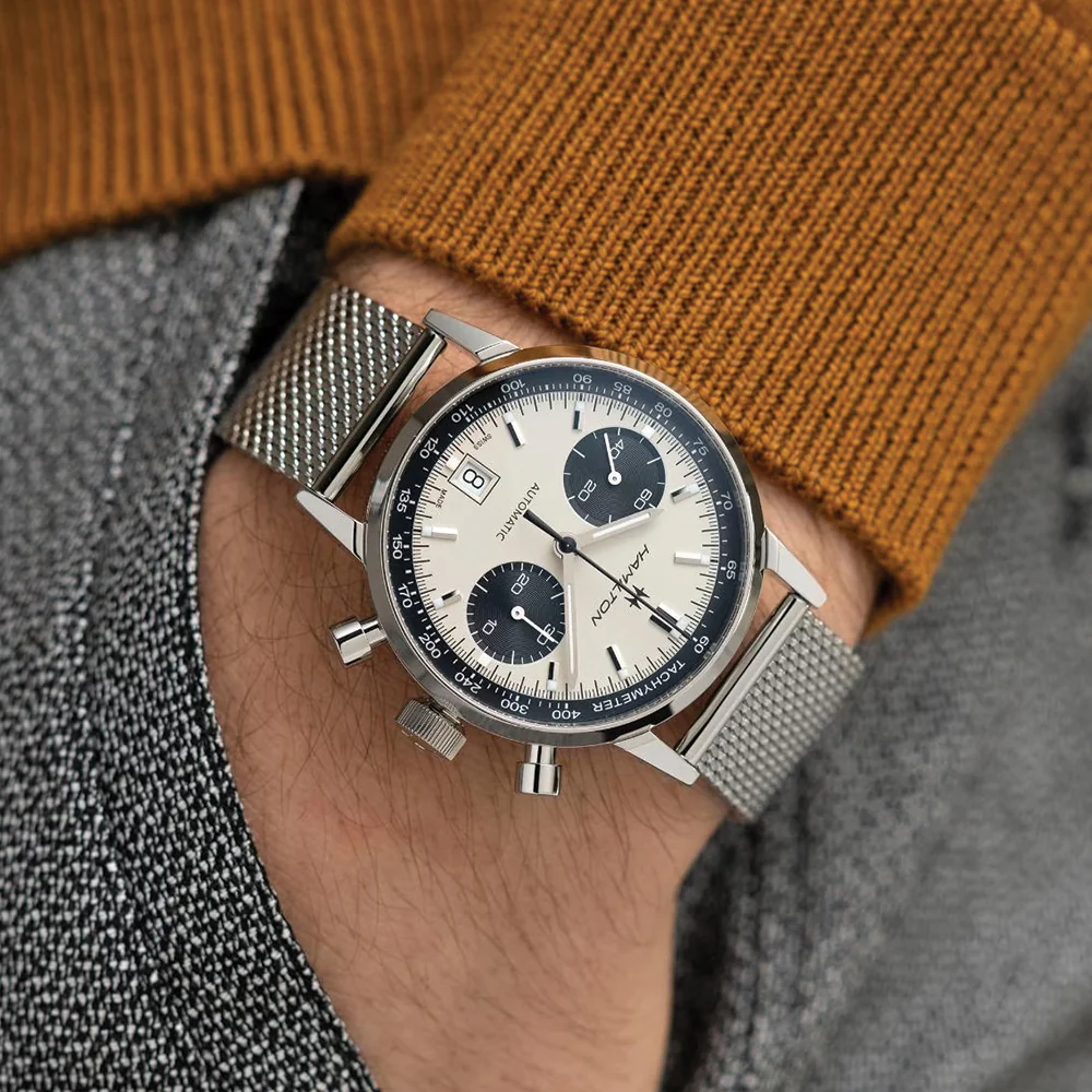 American Classic Intra-Matic Auto Chrono 40mm - White on Bracelet - Image 3