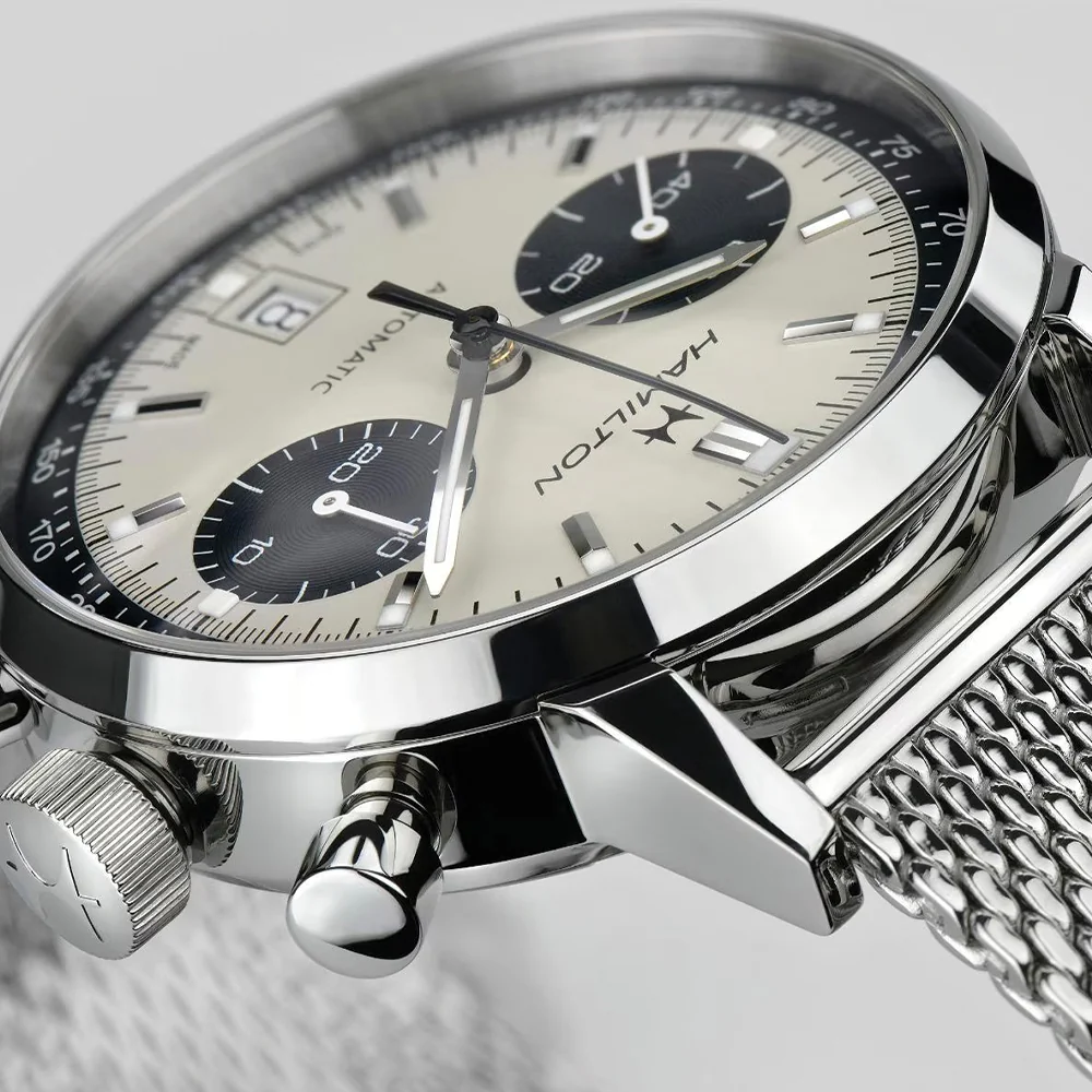 American Classic Intra-Matic Auto Chrono 40mm - White on Bracelet - Image 5