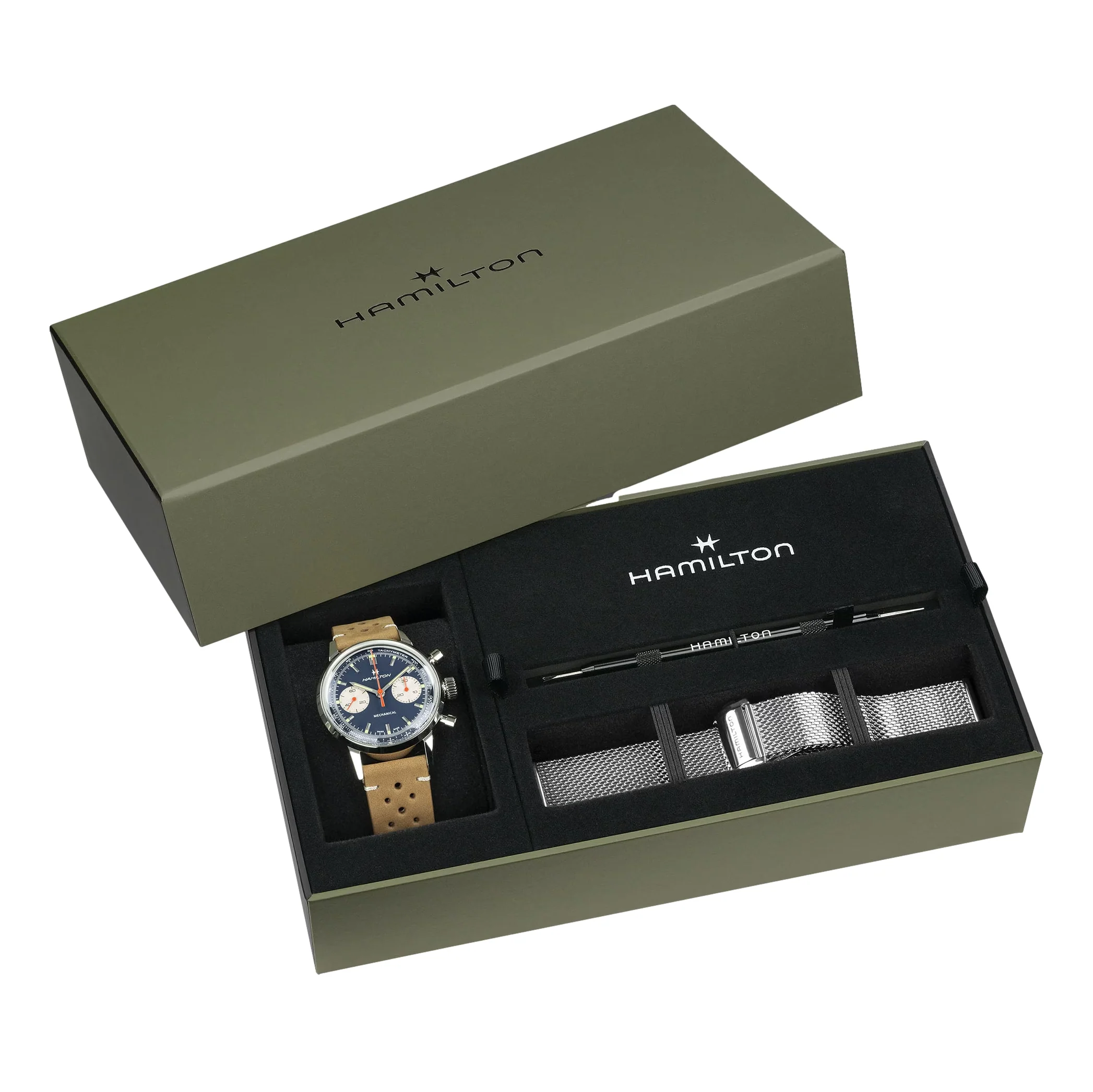 American Classic Intra-Matic Chronograph H 40mm - Blue on Leather Strap w/ Extra Bracelet - Image 10