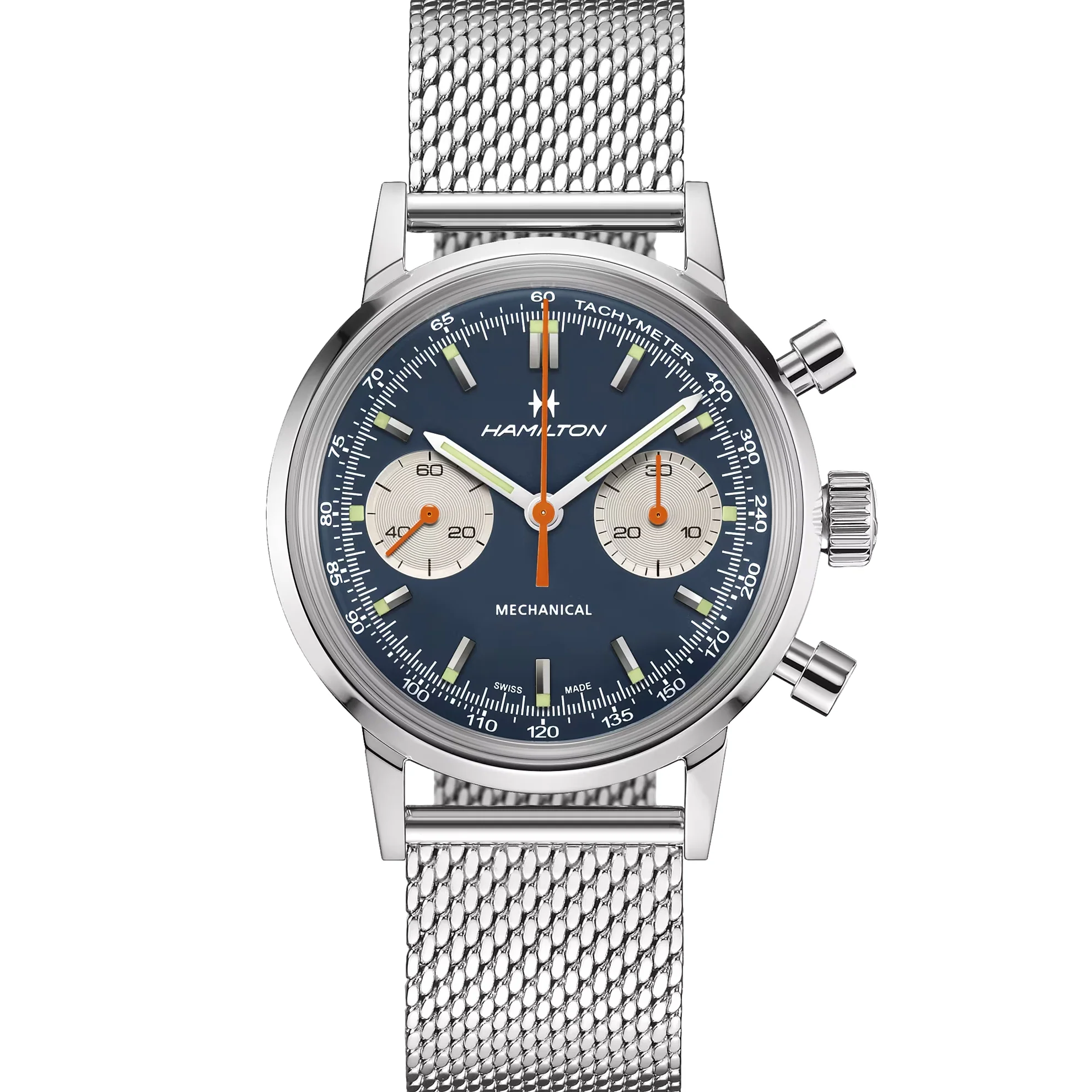 American Classic Intra-Matic Chronograph H 40mm - Blue on Leather Strap w/ Extra Bracelet - Image 4