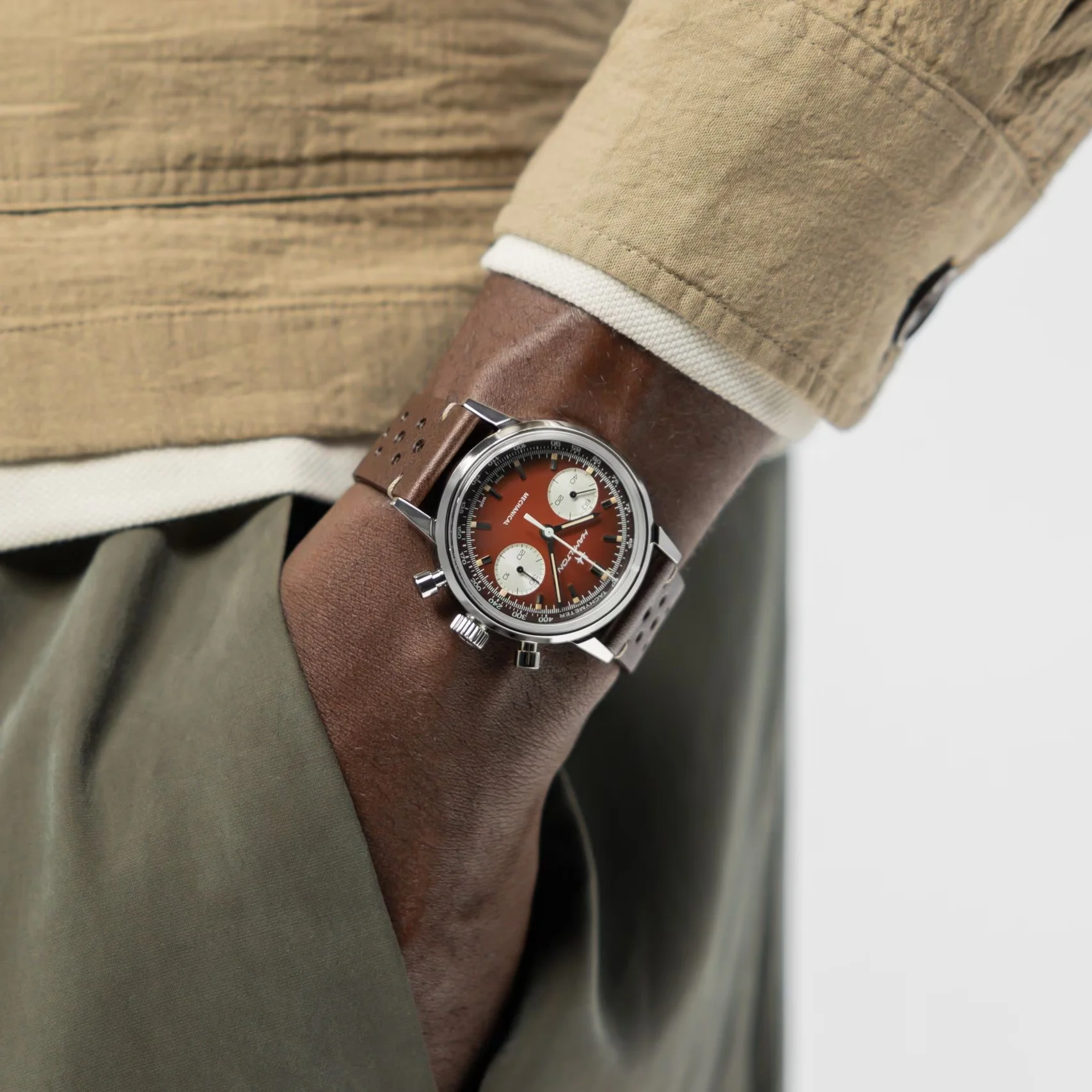 American Classic Intra-Matic Chronograph H 40mm - Brown on Leather Strap w/ Extra Bracelet - Image 3