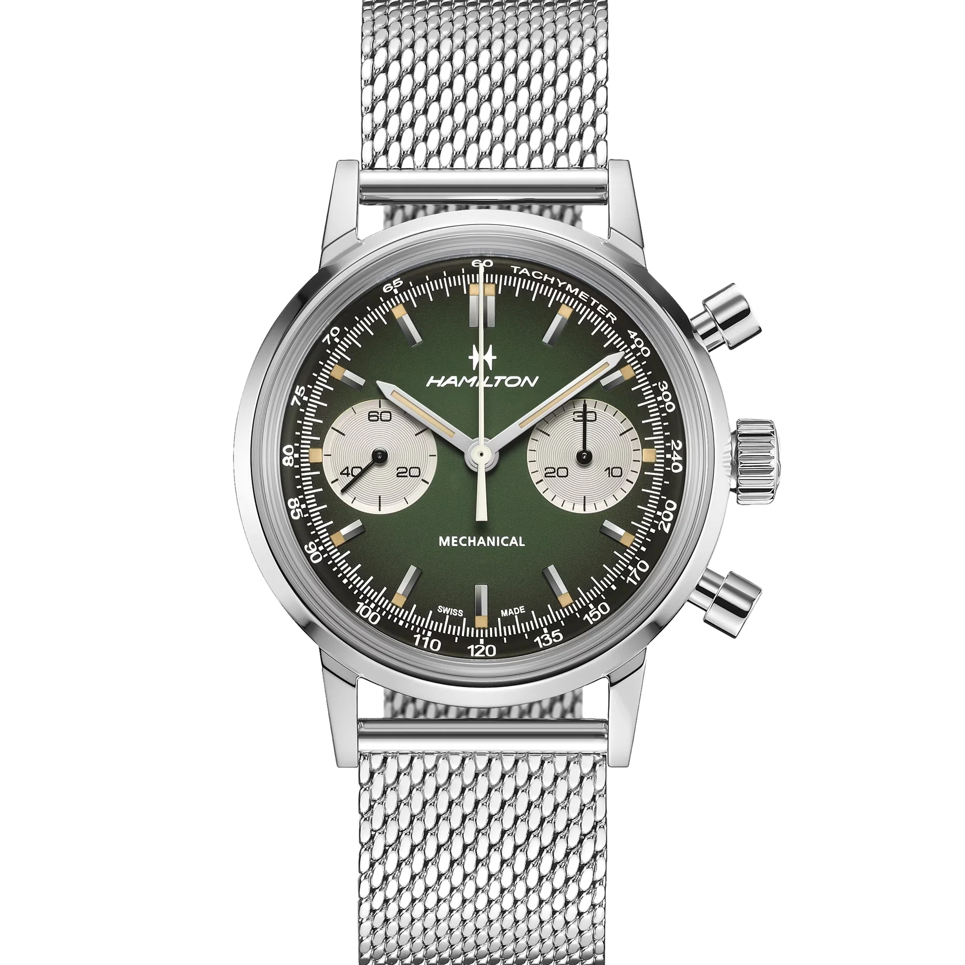 American Classic Intra-Matic Chronograph H 40mm - Green on Leather Strap w/ Extra Bracelet - Image 4