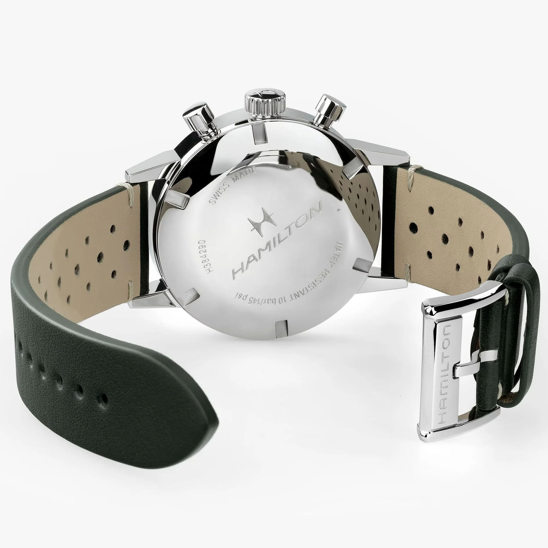 American Classic Intra-Matic Chronograph H 40mm - Green on Leather Strap w/ Extra Bracelet - Image 8