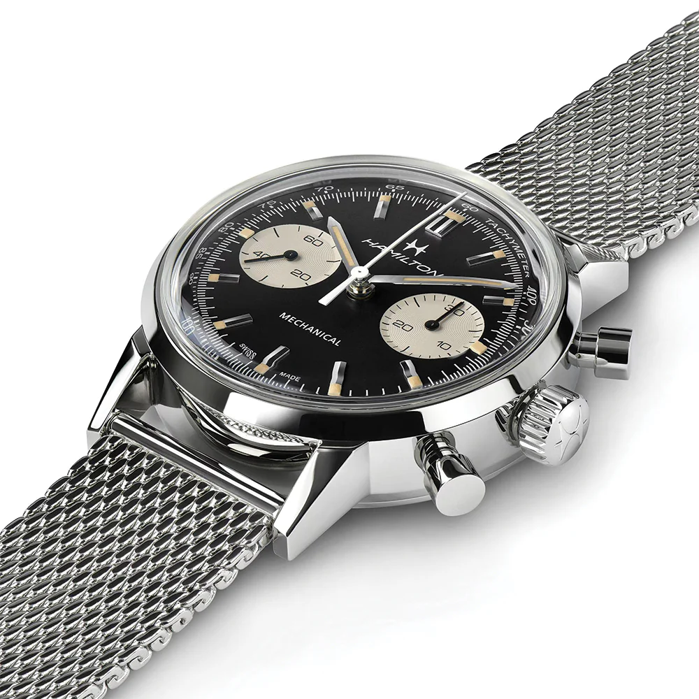 American Classic Intra-Matic Chronograph H 40mm - Black on Bracelet - Image 2