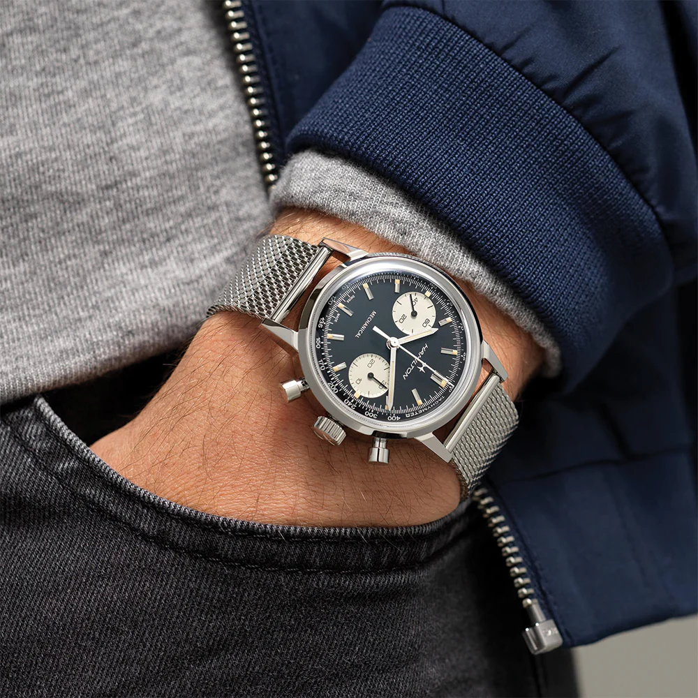 American Classic Intra-Matic Chronograph H 40mm - Black on Bracelet - Image 3