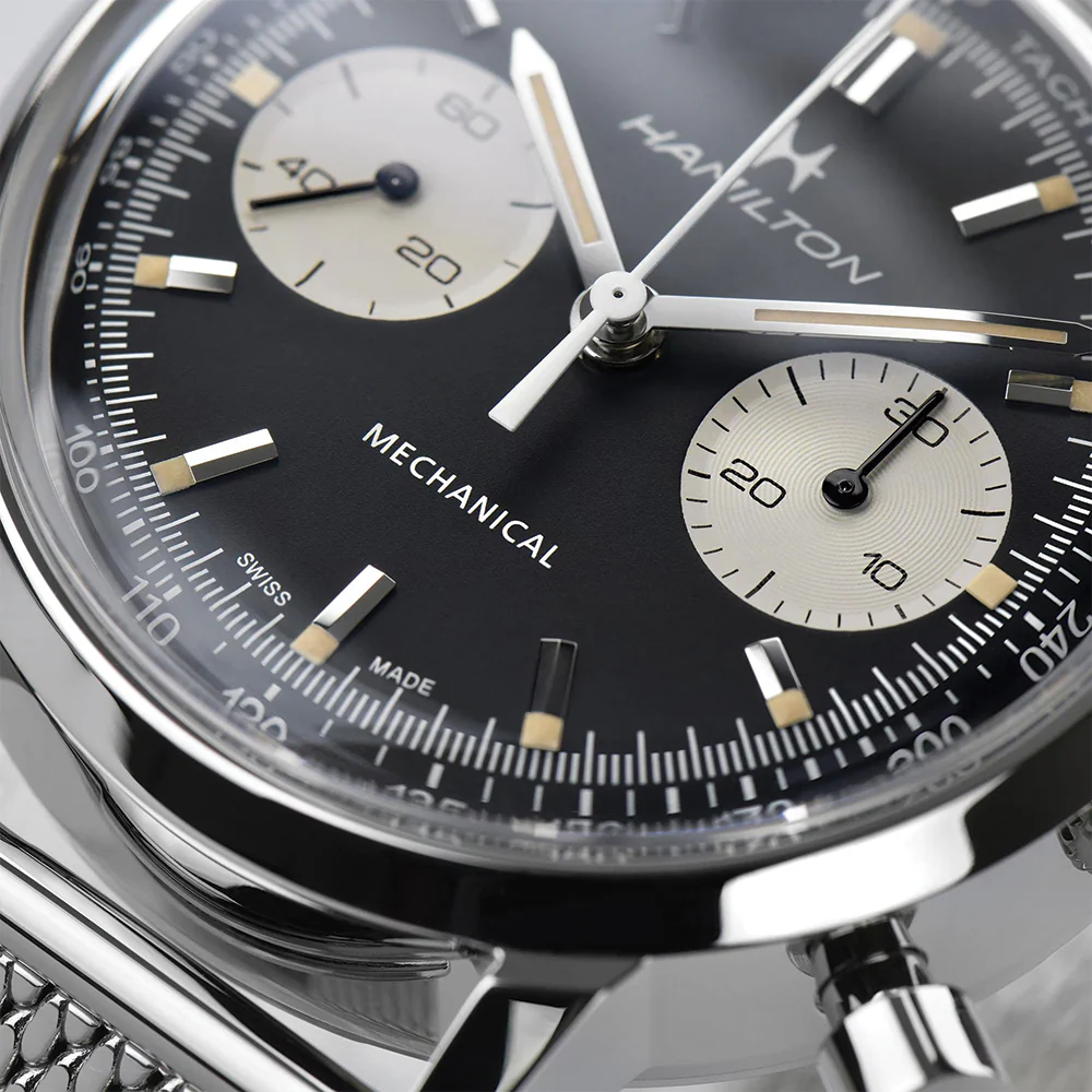 American Classic Intra-Matic Chronograph H 40mm - Black on Bracelet - Image 4