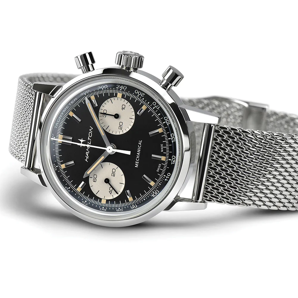 American Classic Intra-Matic Chronograph H 40mm - Black on Bracelet - Image 6