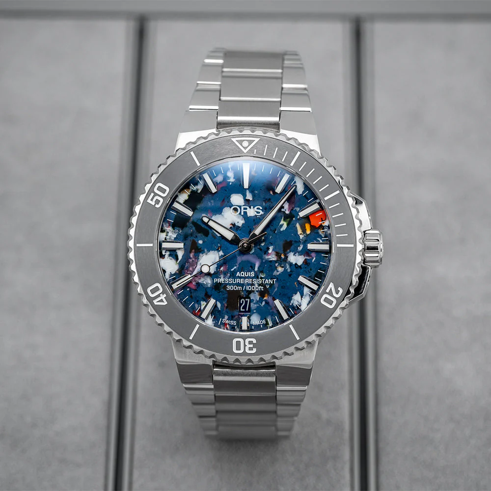 Aquis Date 2024 Upcycle 41.5mm - Multi-Colored on Bracelet - Image 2