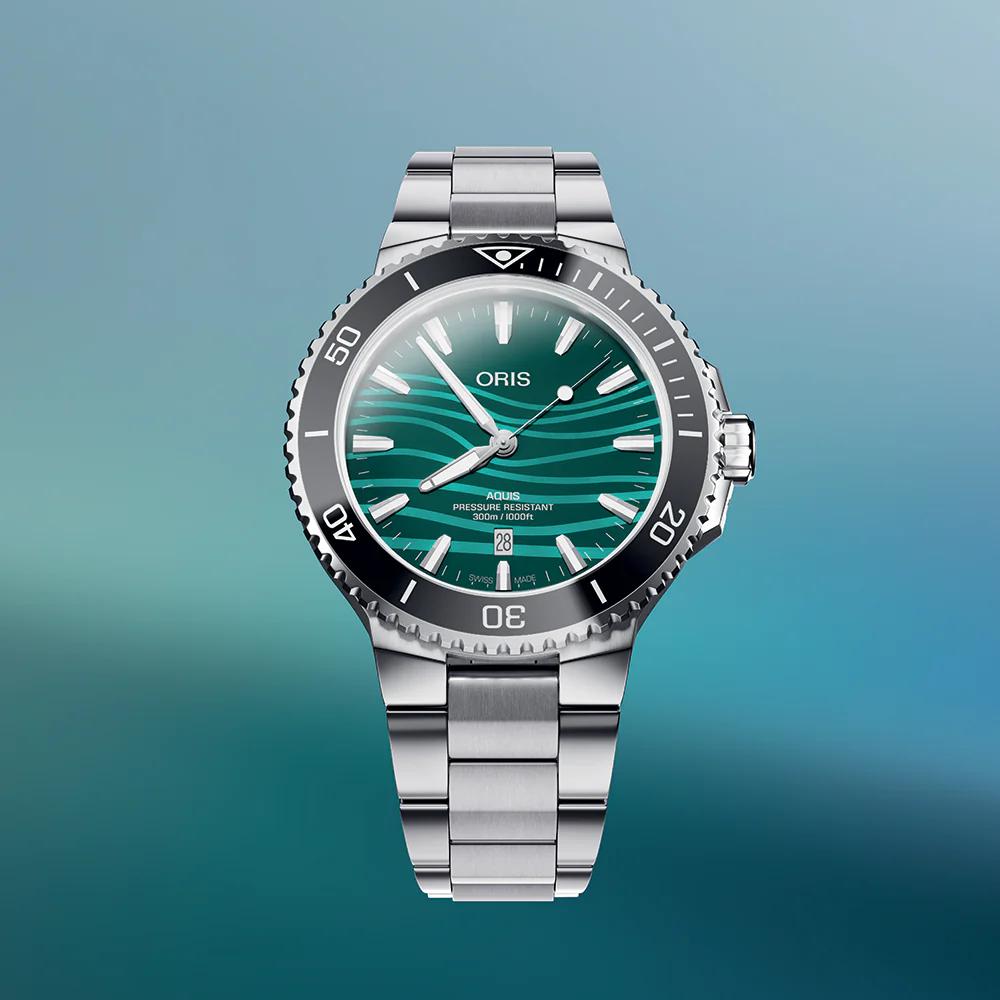 Aquis Date Yangtze Jiangtun Limited Edition 43.5mm - Blue-Green Mother of Pearl on Bracelet - Image 2