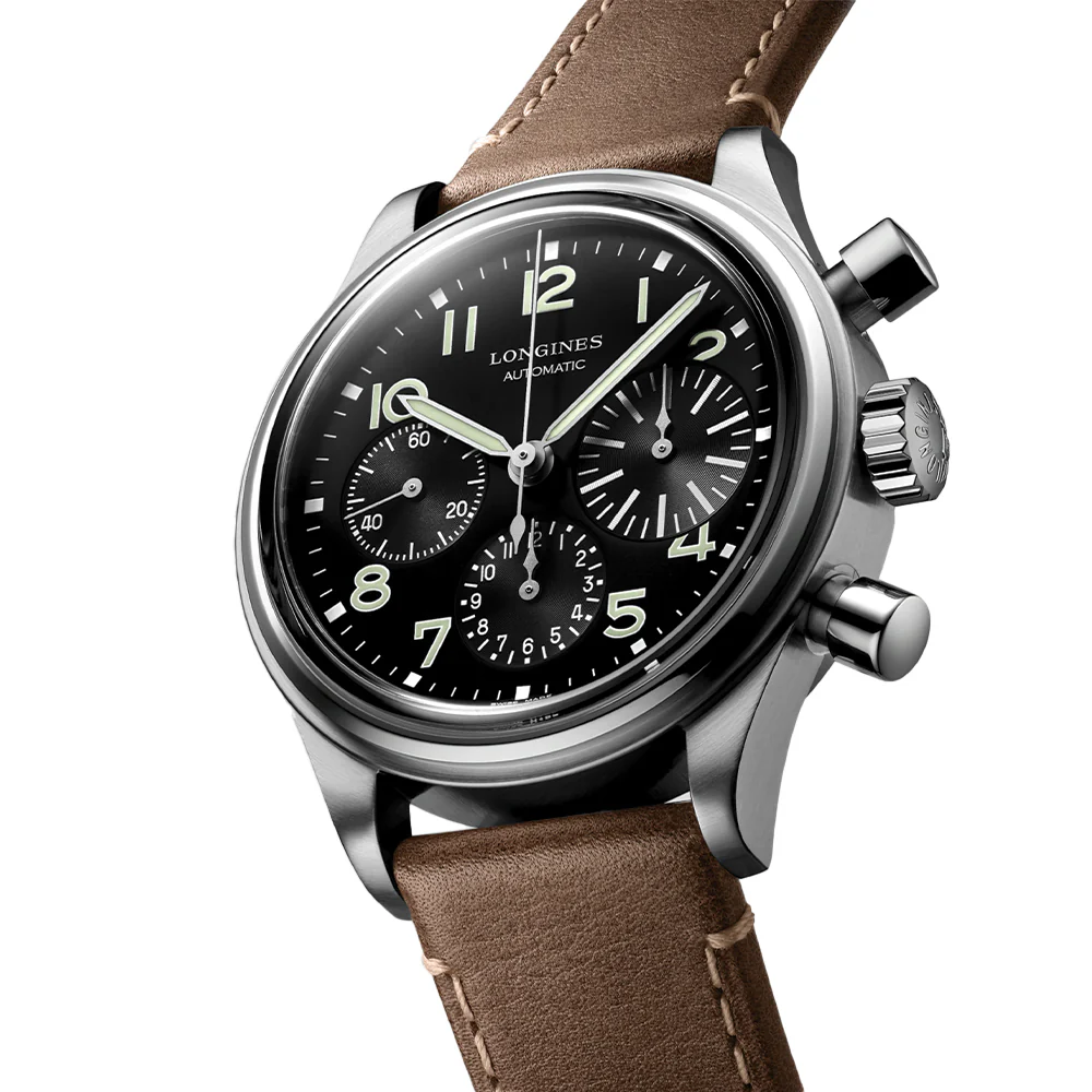 Avigation BigEye 41mm - Black on Leather Strap - Image 2