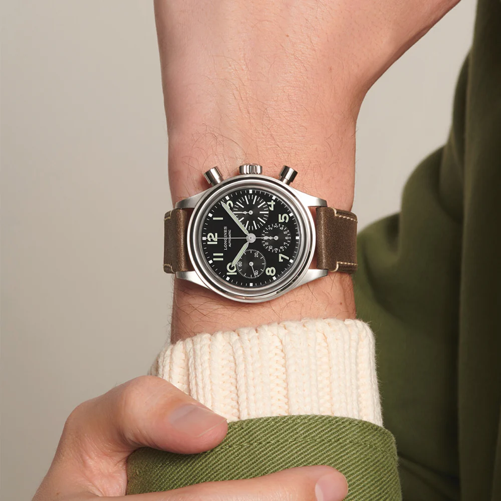 Avigation BigEye 41mm - Black on Leather Strap - Image 3