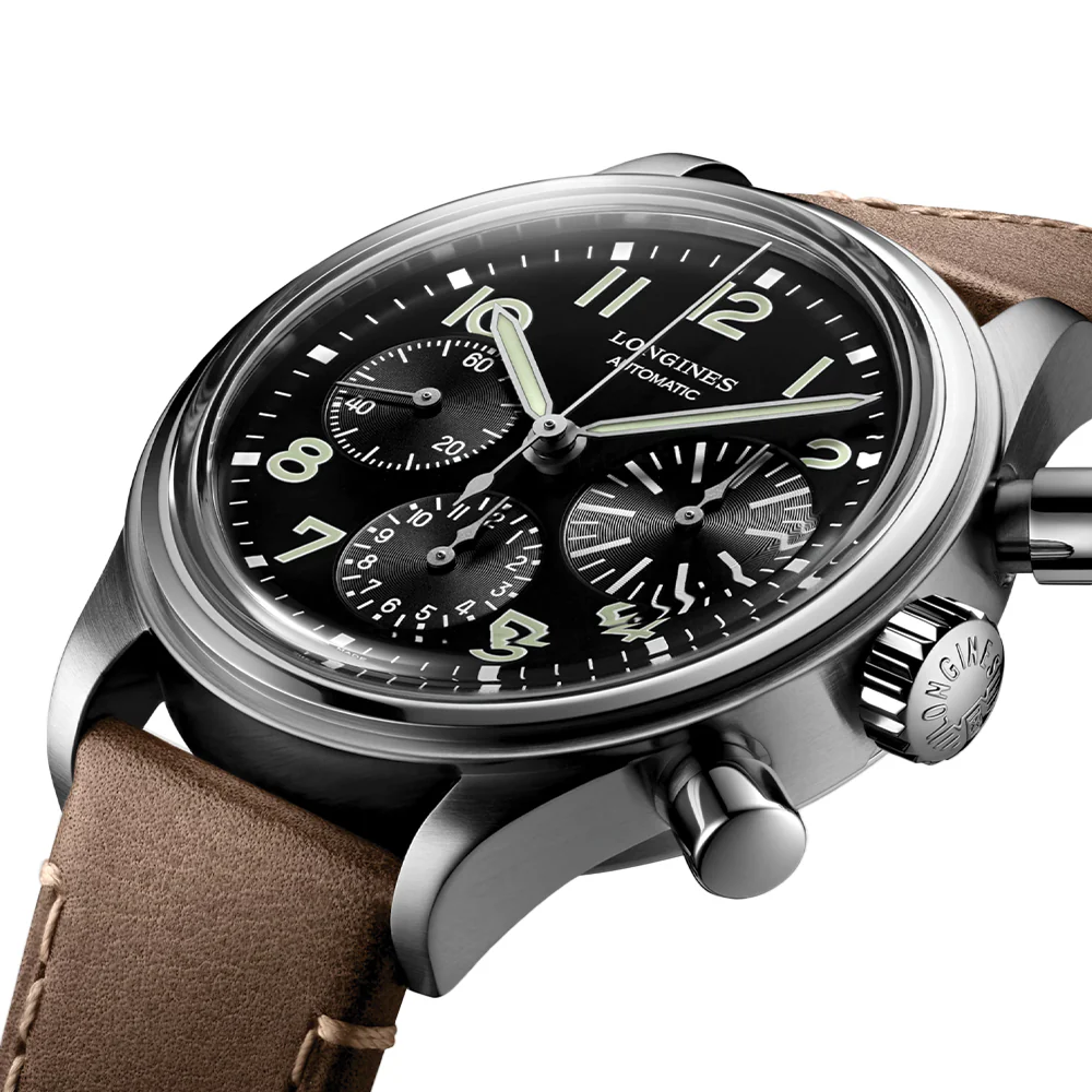 Avigation BigEye 41mm - Black on Leather Strap - Image 4