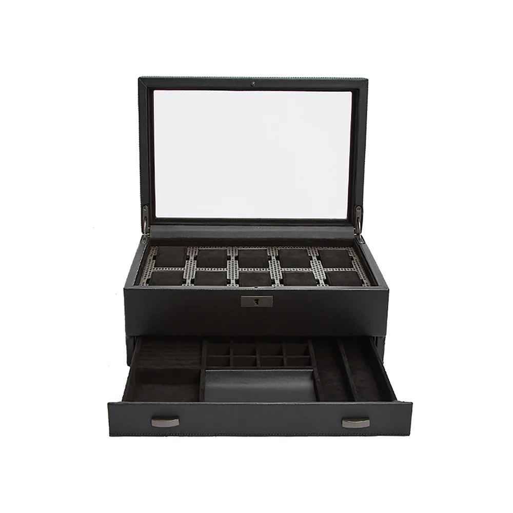 Axis 10 Piece Watch Box with Drawer - Powder Coat - Image 2