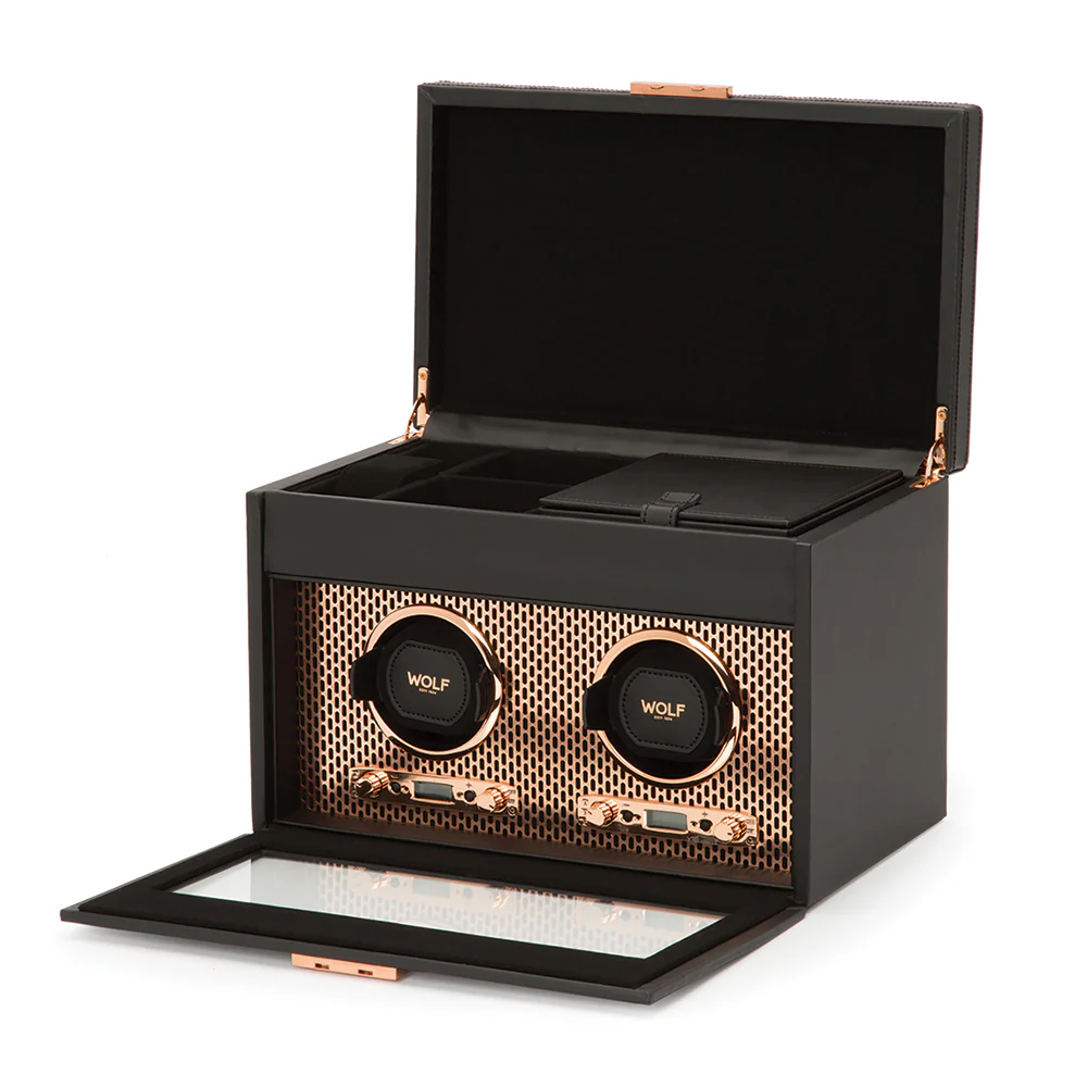 Axis Double Watch Winder With Storage - Copper - Image 2