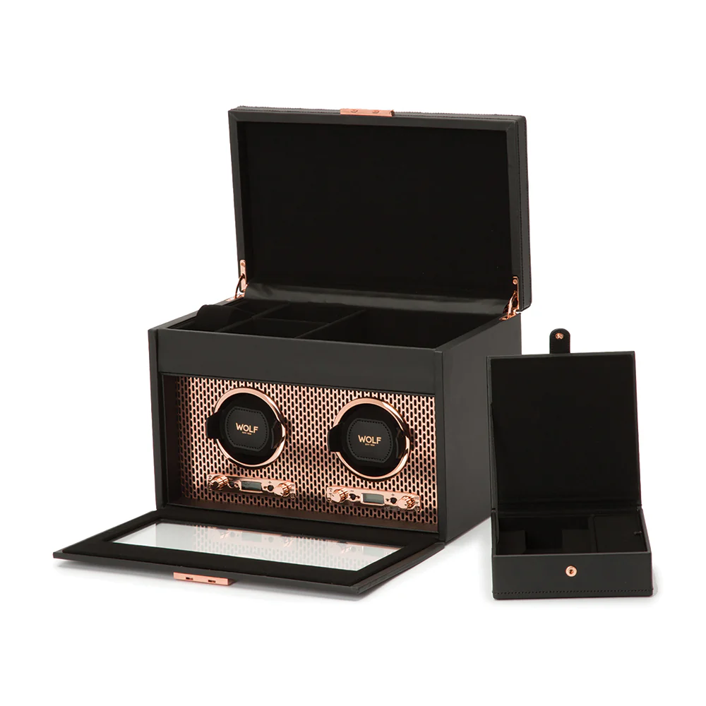 Axis Double Watch Winder With Storage - Copper - Image 4