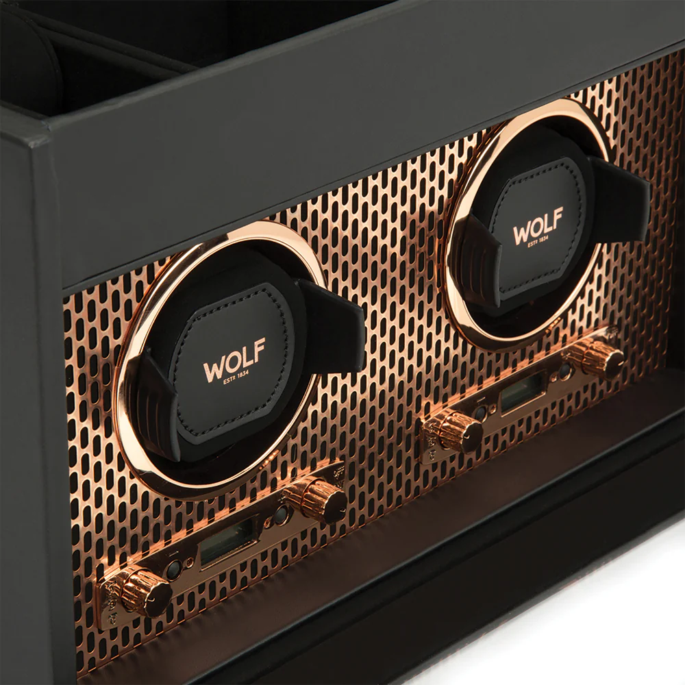 Axis Double Watch Winder With Storage - Copper - Image 5