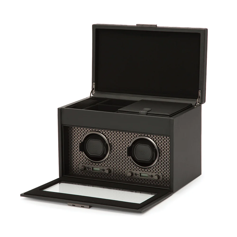 Axis Double Watch Winder With Storage - Powder Coat - Image 2