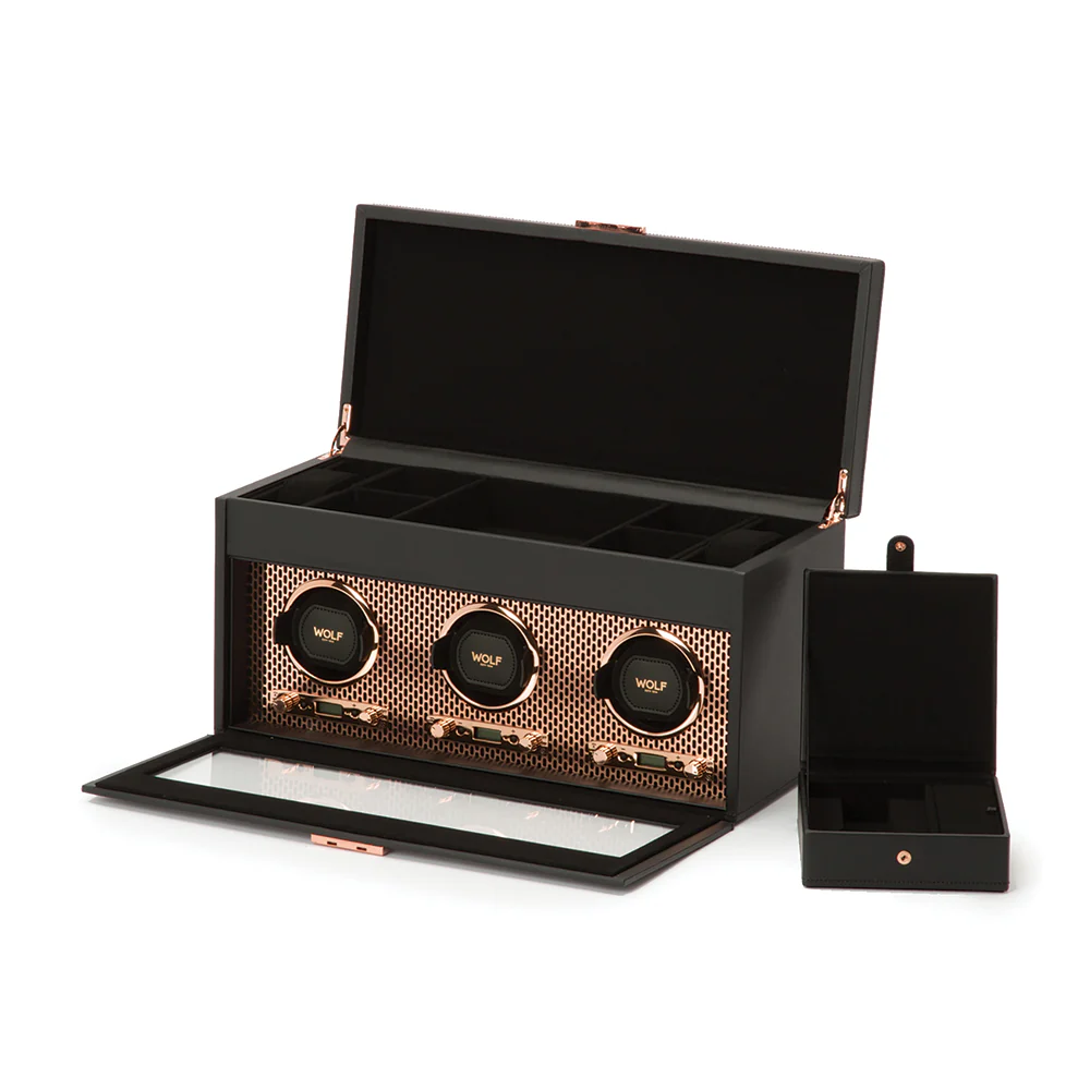 Axis Triple Watch Winder With Storage - Copper - Image 4