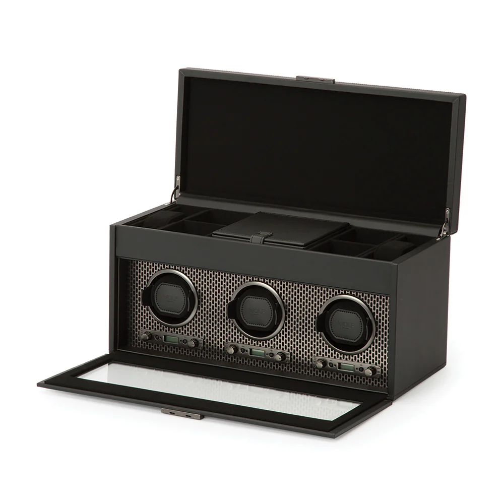 Axis Triple Watch Winder With Storage - Power Coat - Image 2