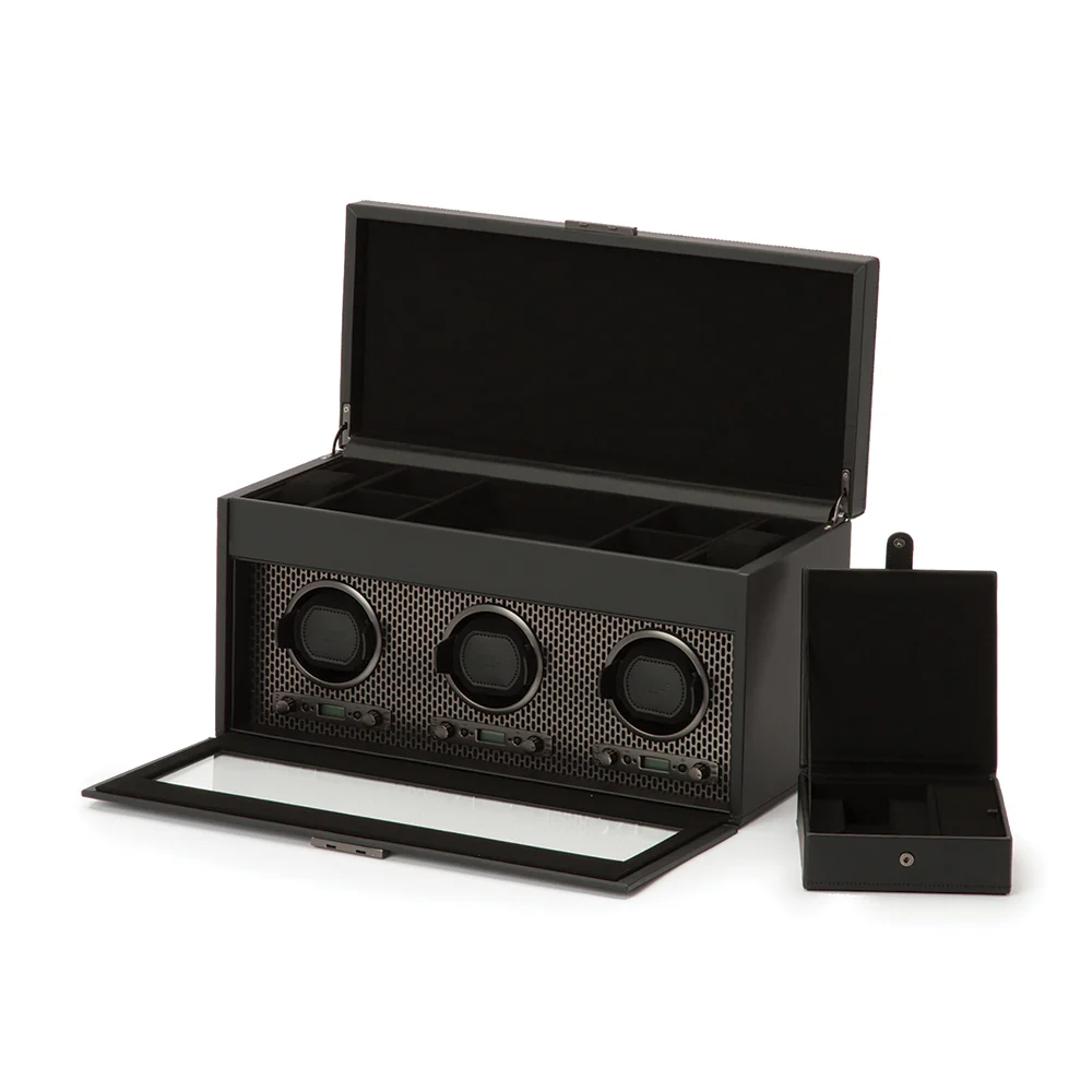Axis Triple Watch Winder With Storage - Power Coat - Image 4