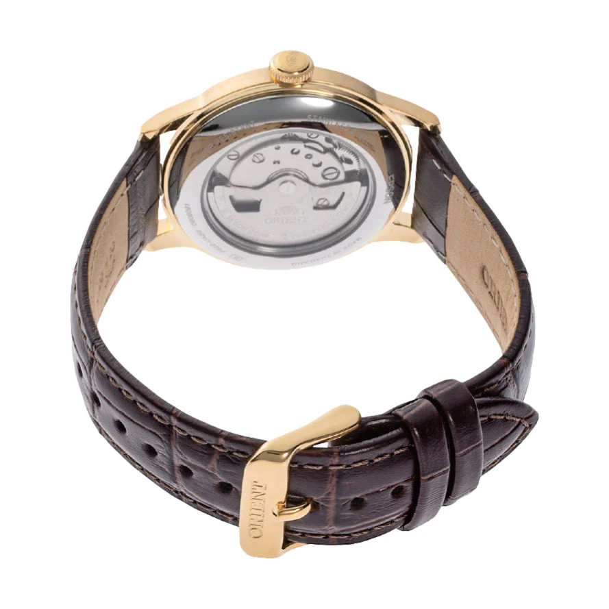 Bambino Version 7 Small Seconds Gold-Tone 38mm - White on Leather Strap - Image 3