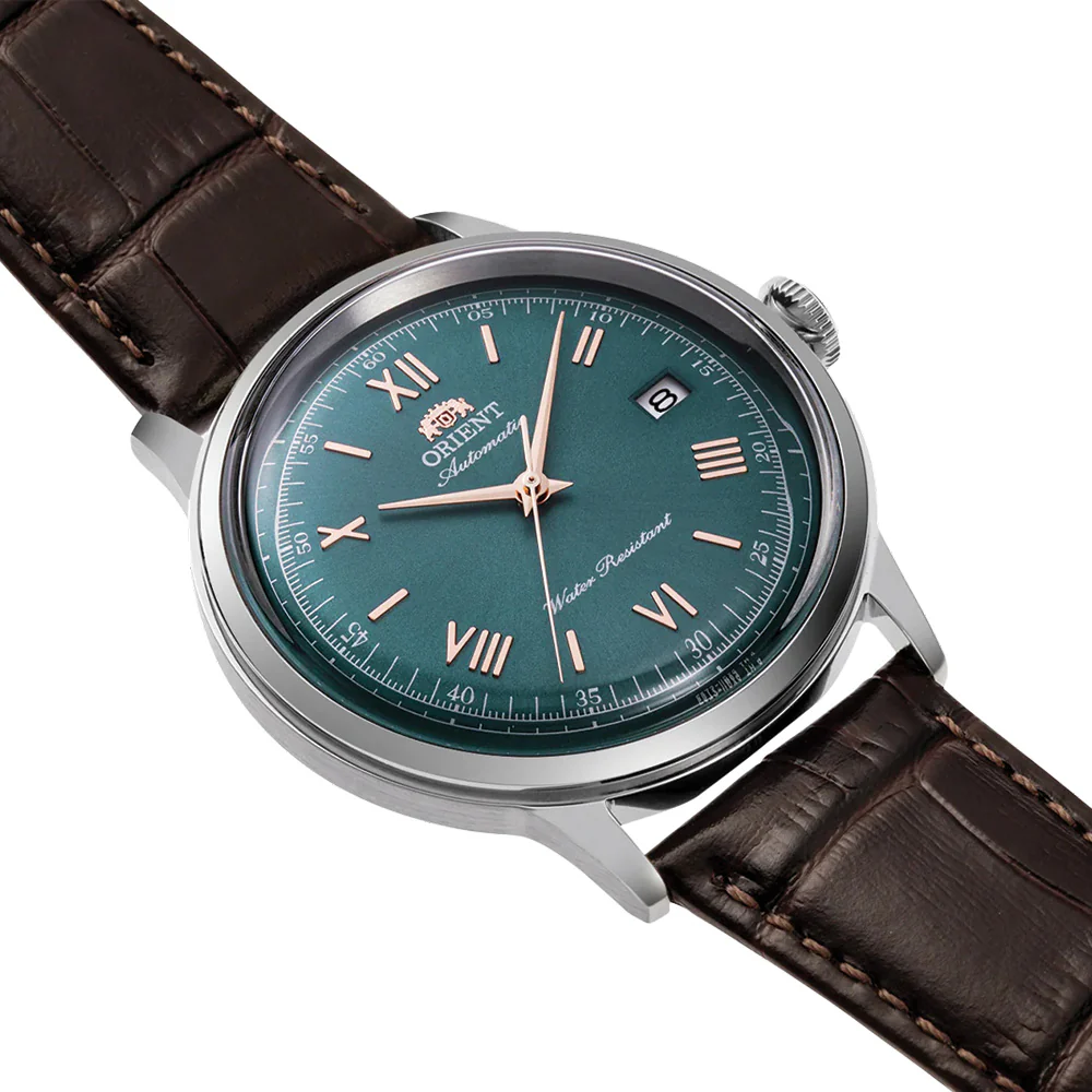Bambino Version 2 40.5mm - Green on Leather Strap - Image 2