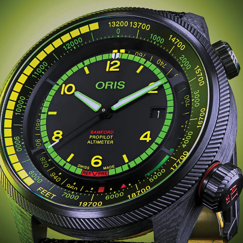 Bamford Limited Edition ProPilot Altimeter ‘Mission Control’ 47mm - Black on Fabric Strap - Image 6