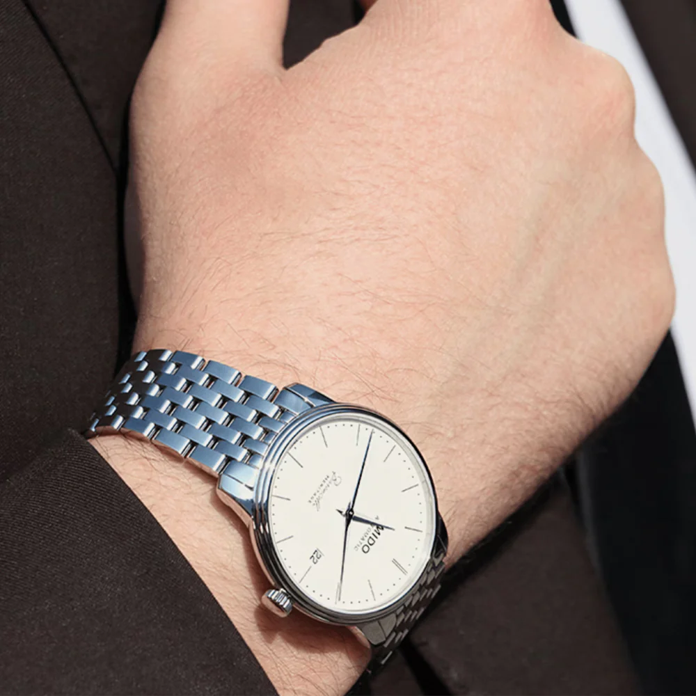 Baroncelli Heritage Gent 39mm - White on Bracelet - Image 2