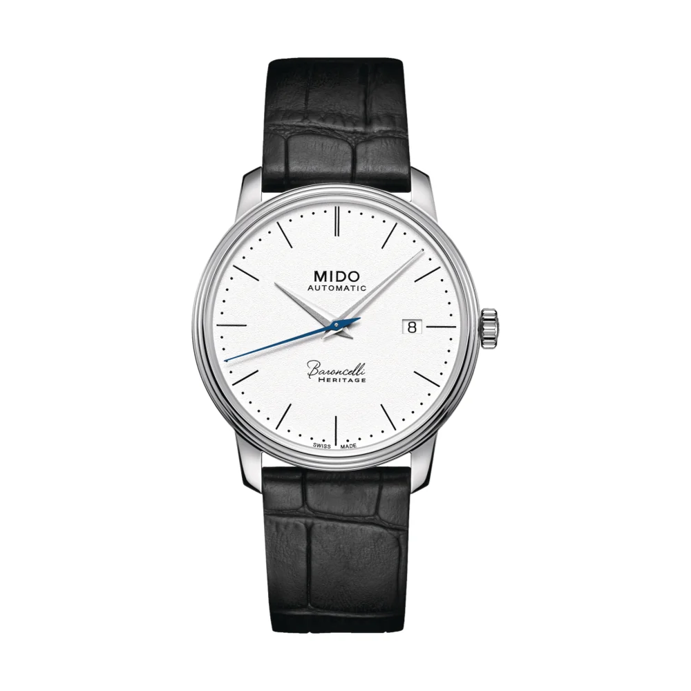Baroncelli Heritage Gent 39mm - White on Leather Strap