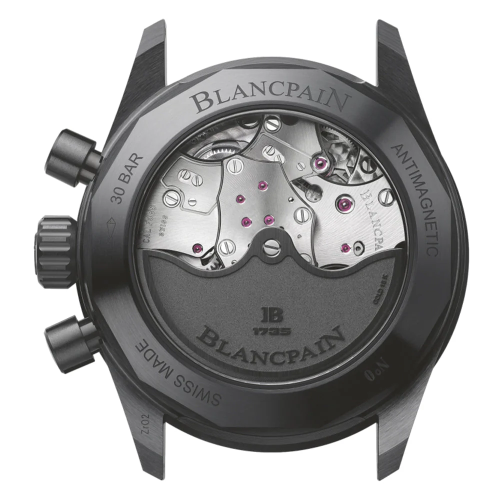 Fifty Fathoms Bathyscaphe Chronographe Flyback Ceramic 43.6mm - Green on Sail-canvas Strap - Image 3