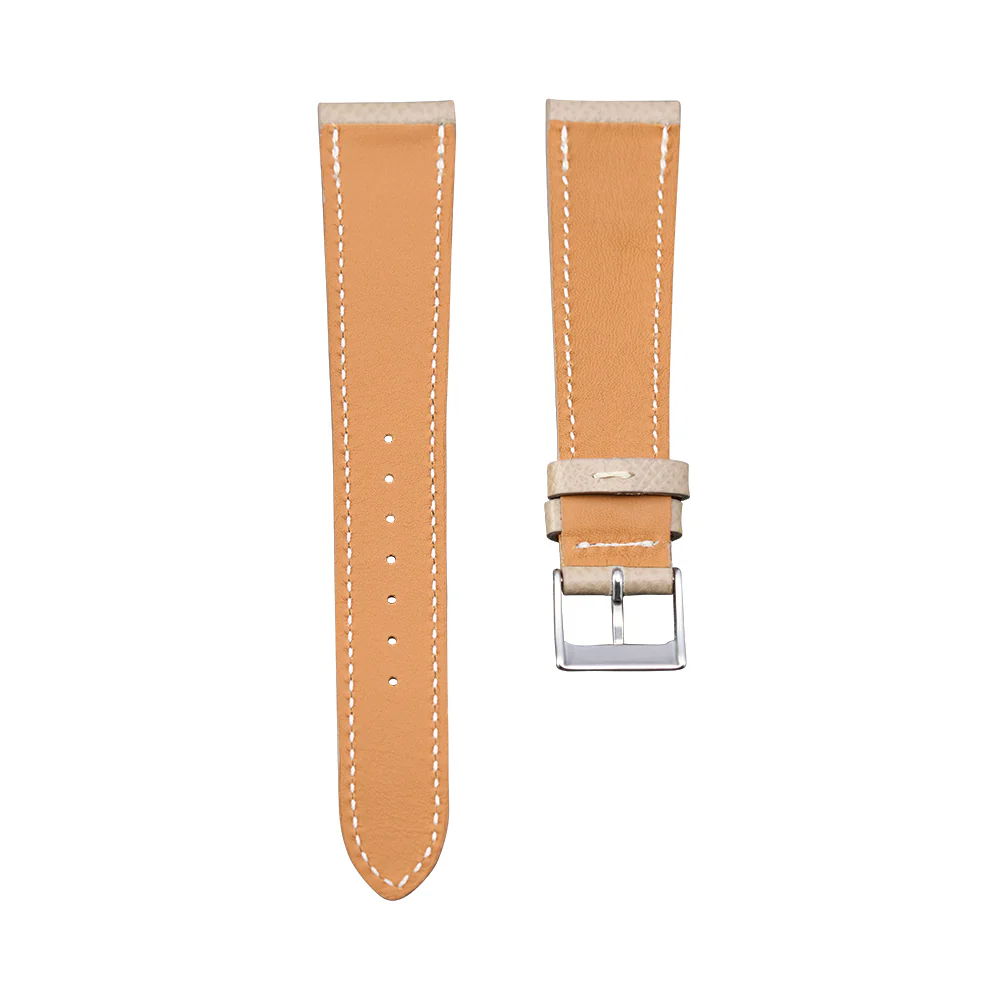 Beige Textured Calf Leather Strap - Image 2