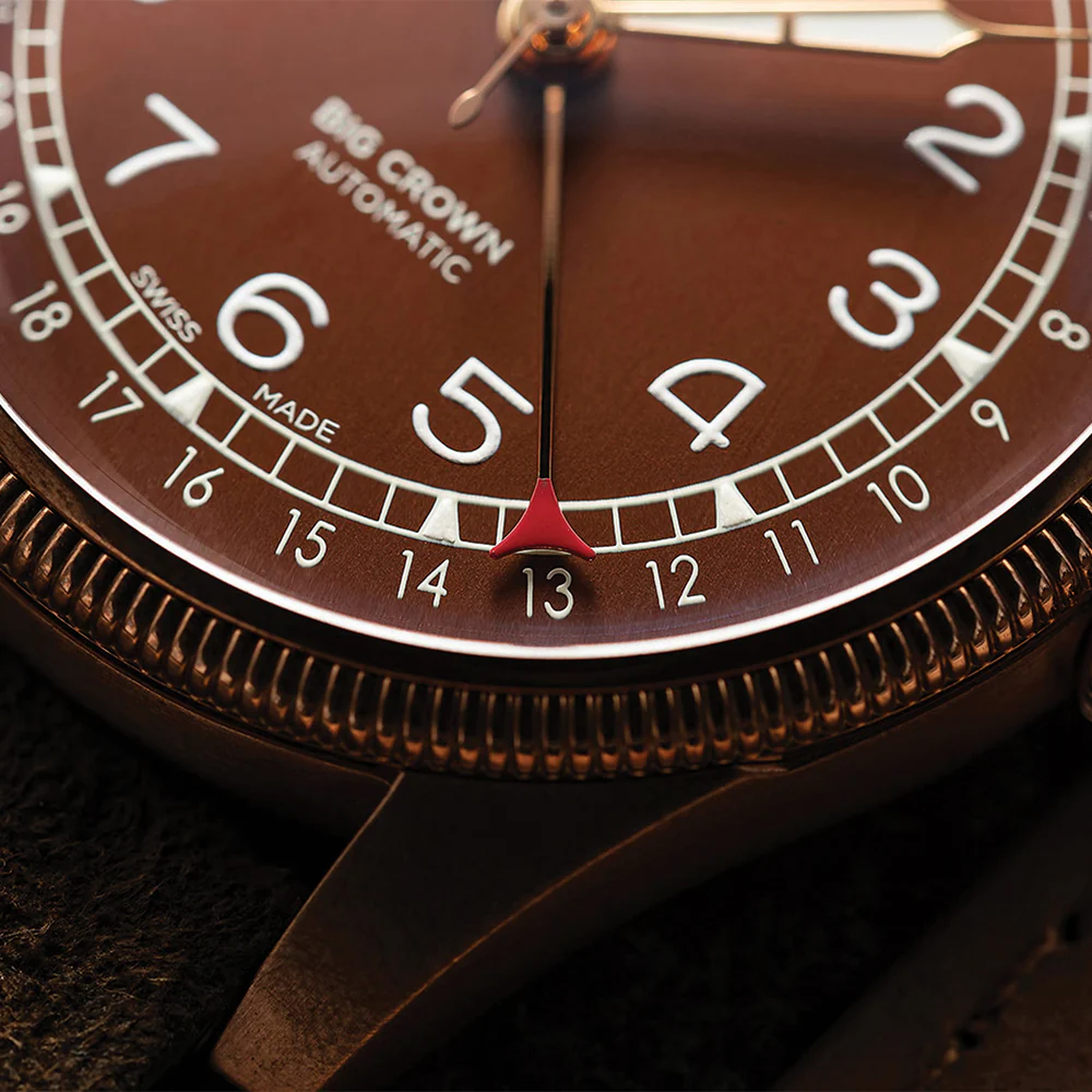 Big Crown Bronze Pointer Date 40mm - Brown on Leather Strap - Image 6