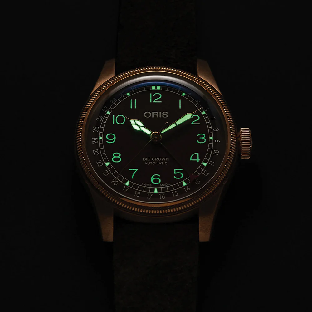Big Crown Bronze Pointer Date 40mm - Brown on Leather Strap - Image 8