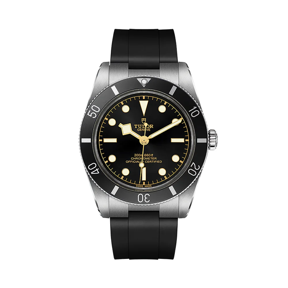 Black Bay 54 37mm - Black on Rubber Strap