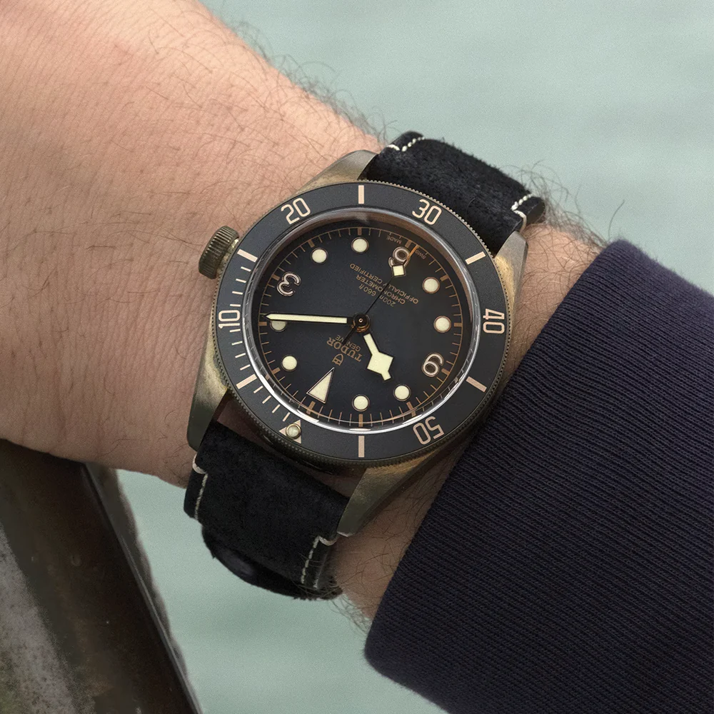 Black Bay Bronze 43mm - Black on Leather Strap - Image 3